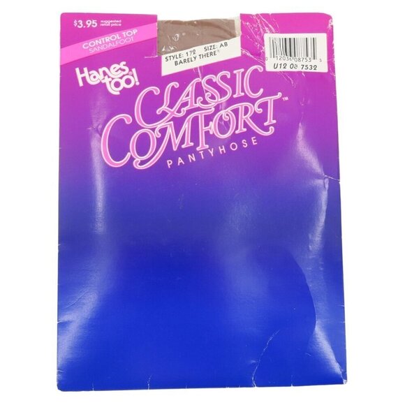 Hanes Womens AB Barely There Style 172 Classic Comfort Pantyhose Sandalfoot VTG - Picture 1 of 8